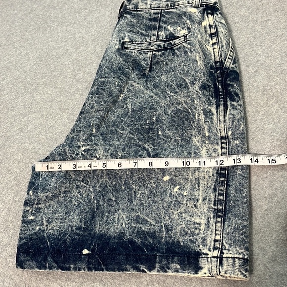 Y2K Vintage High Waisted Denim Shorts Womens Medium Skater Wide Coastal Acid - Picture 5 of 9